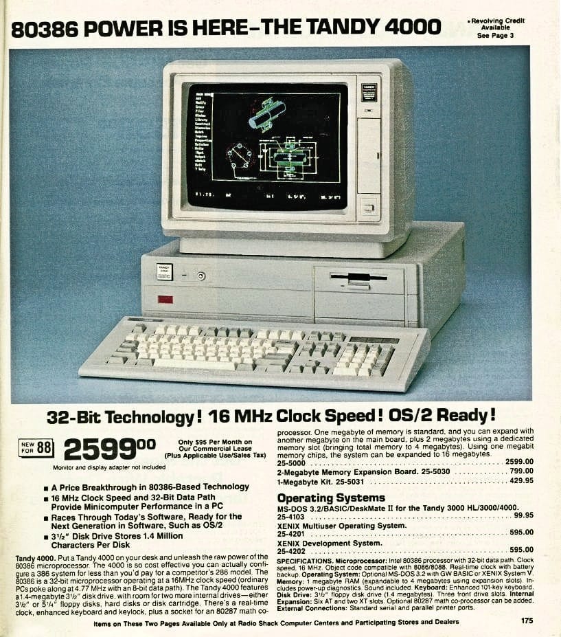 Tandy 4000, 1986