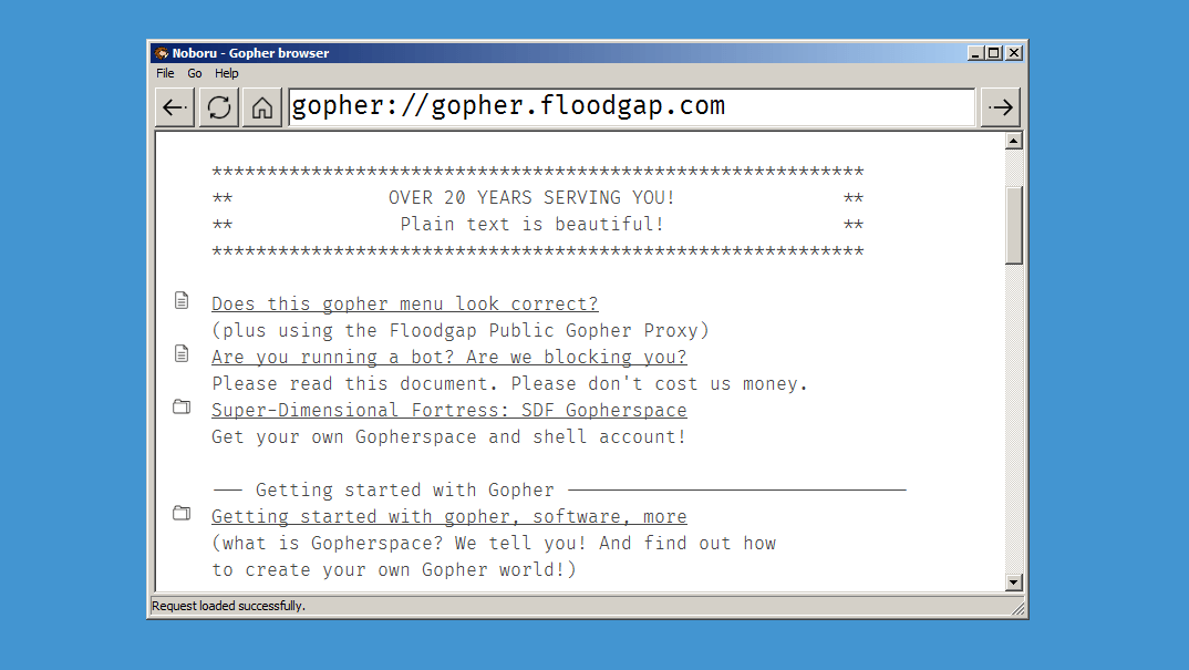 Noboru Gopher Browser